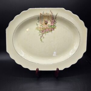 Vtg Serving Dish by Lido W.S. George Canarytone Breakfast Nook Pattern 1930s